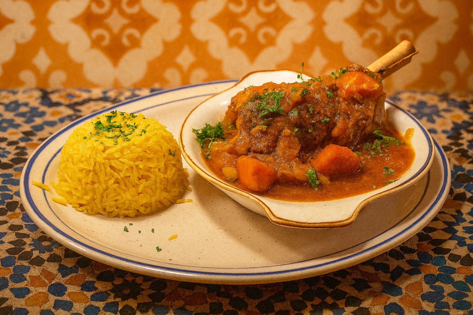 Braised Lamb Shanks.