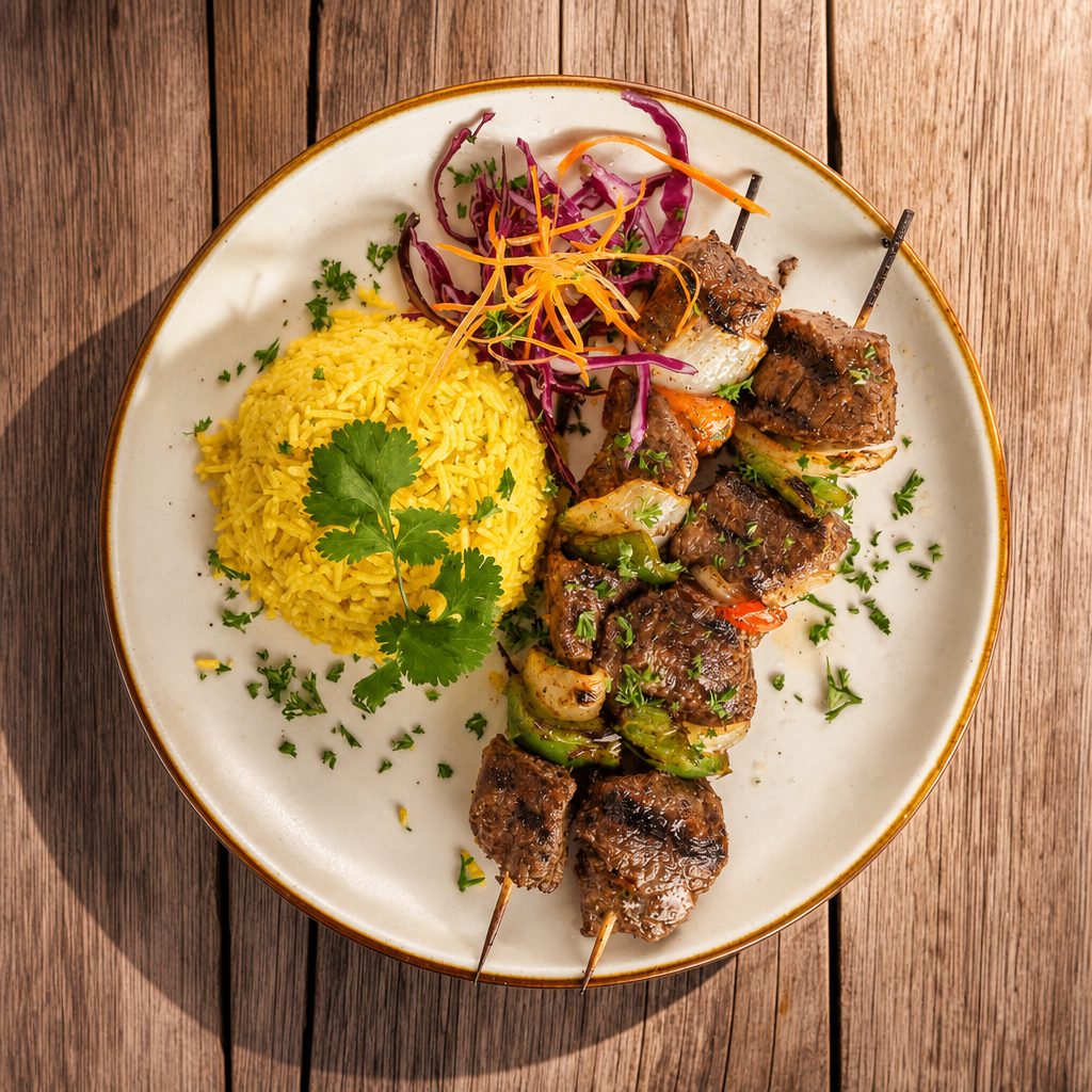 Beef Kabobs.